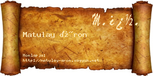 Matulay Áron névjegykártya